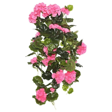 Dare2Decor Pink Geranium Hanging Floral Bush 29 in. DA701212
